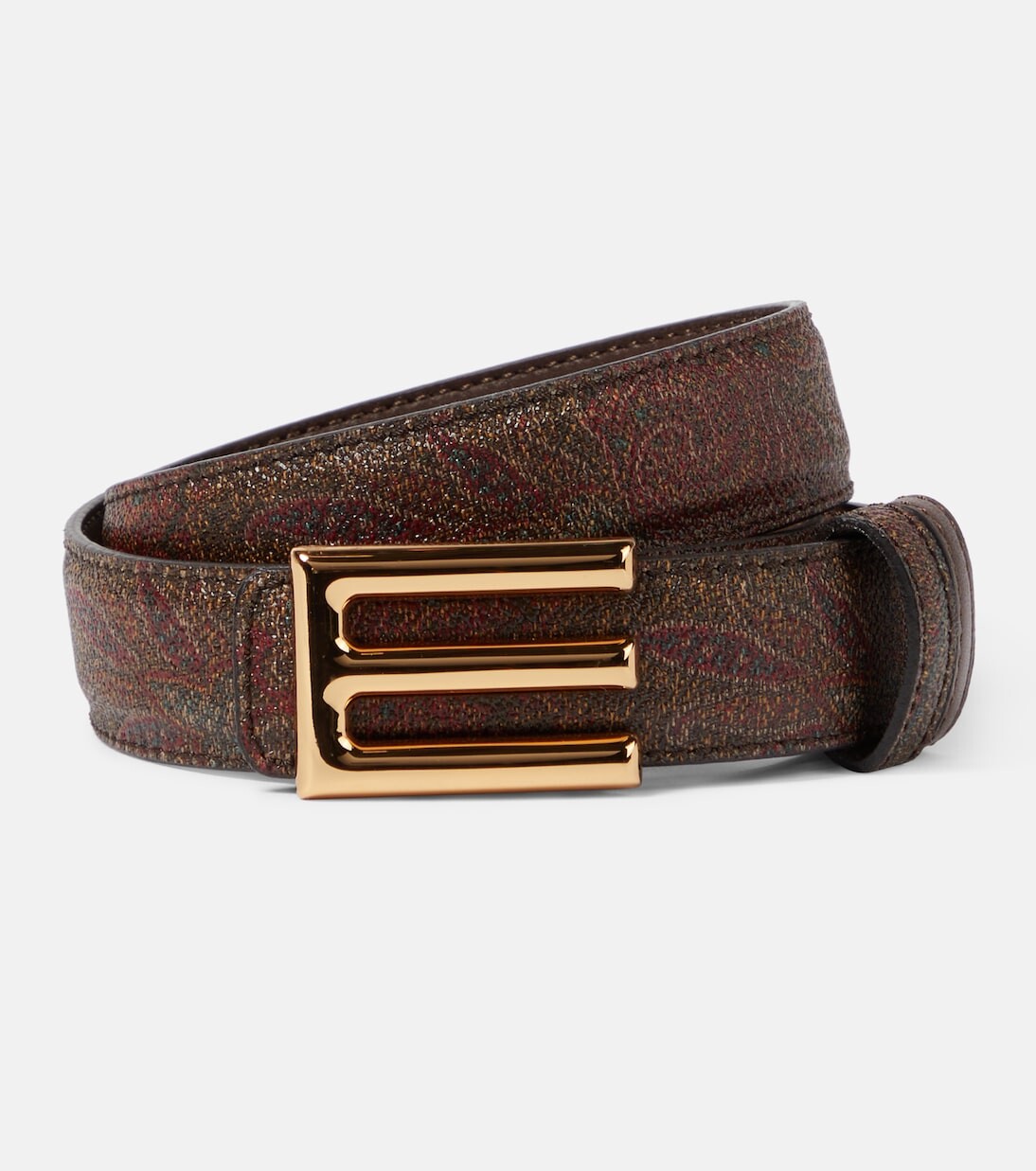 

Ремень из искусственной кожи с узором пейсли Etro, коричневый
