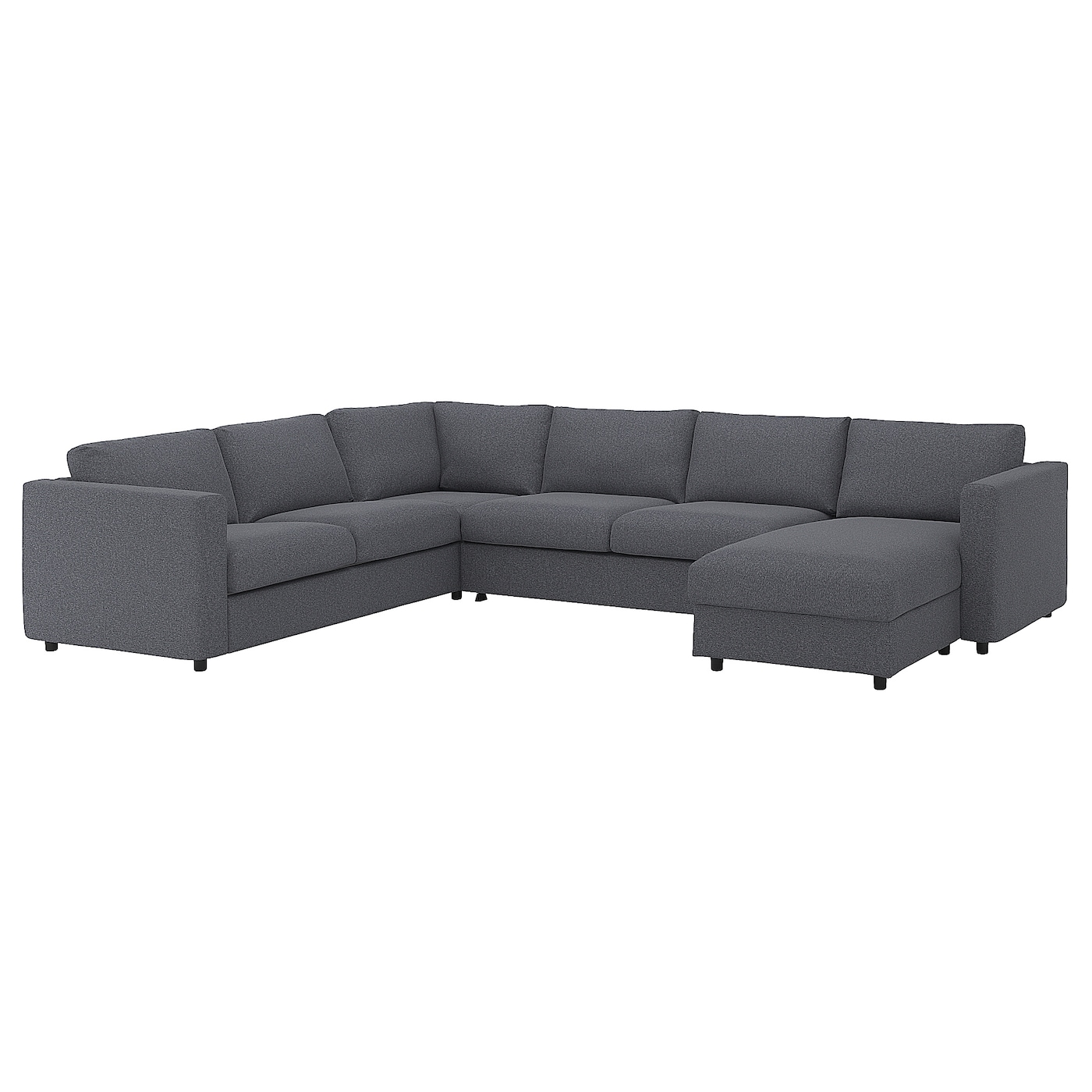 ВИМЛЕ 5-местный, диван-кровать угловой, Гуннаред средний серый VIMLE IKEA диван угловой комфорт s юстин 2 newtone aqua blue