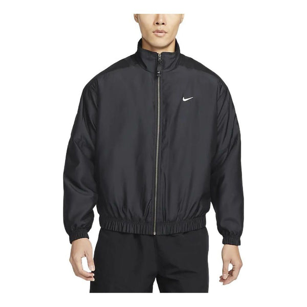 Куртка Nike Solid Color Logo Stand Collar Jacket Black, черный