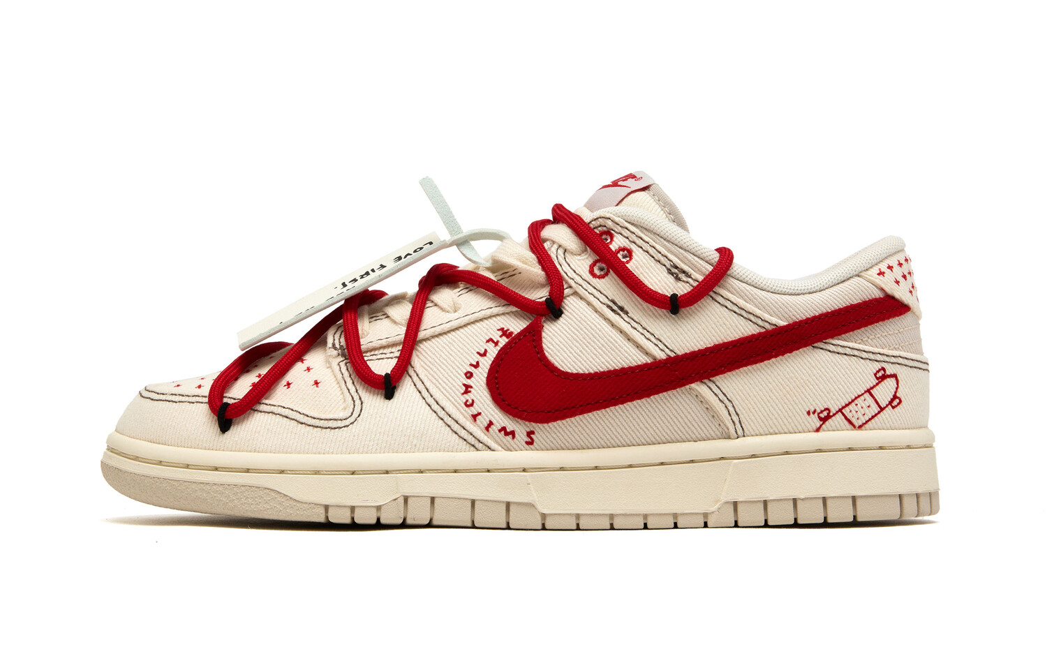 

Кроссовки Nike Dunk Skateboarding Shoes Men Low-top Red/beige, цвет Off White