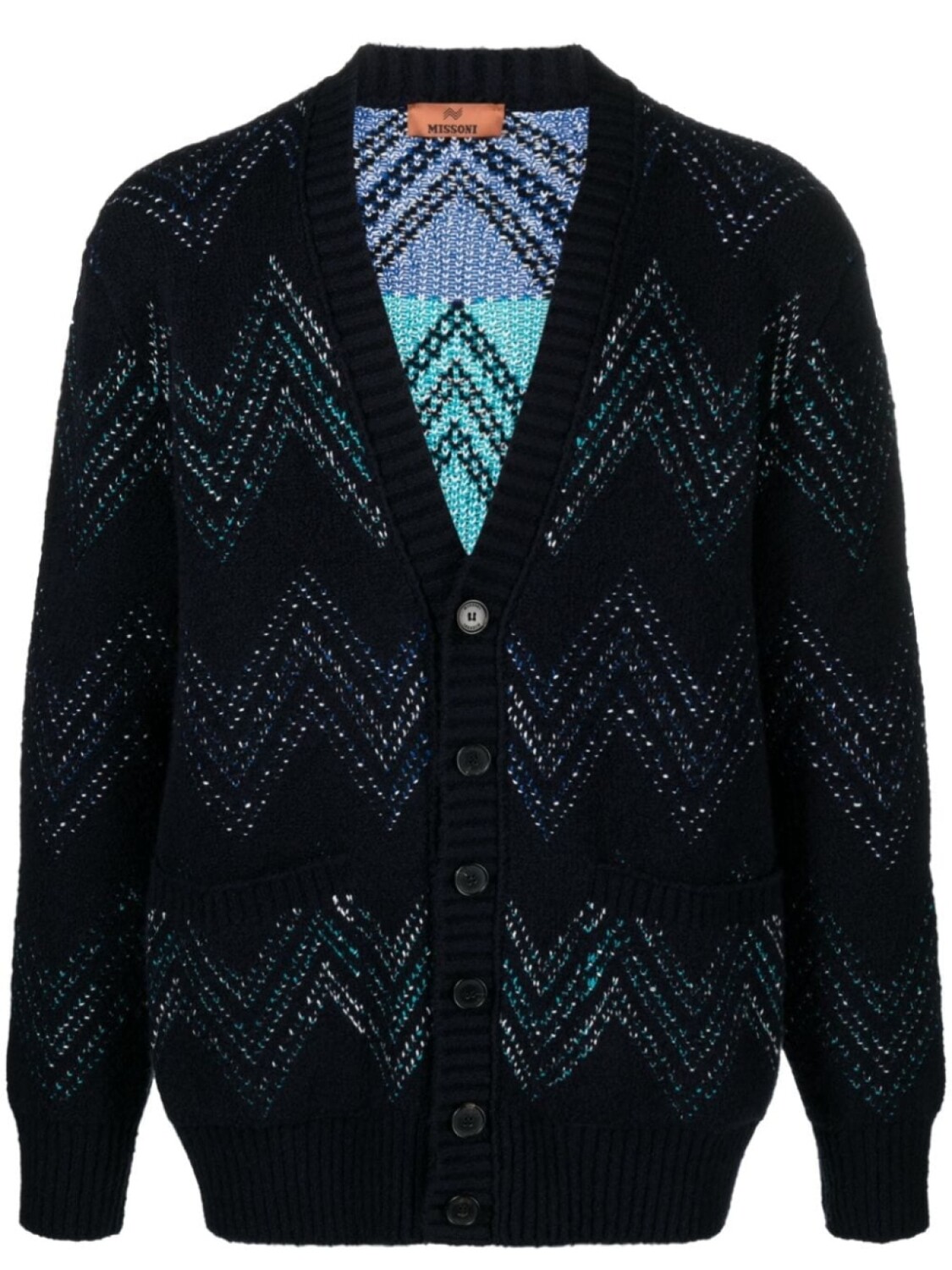

Missoni кардиган с узором шеврон, синий