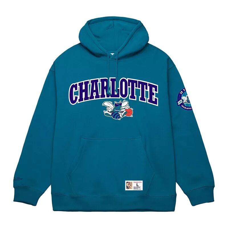 

Мужская толстовка с капюшоном Mitchell & Ness Charlotte Hornets синего цвета