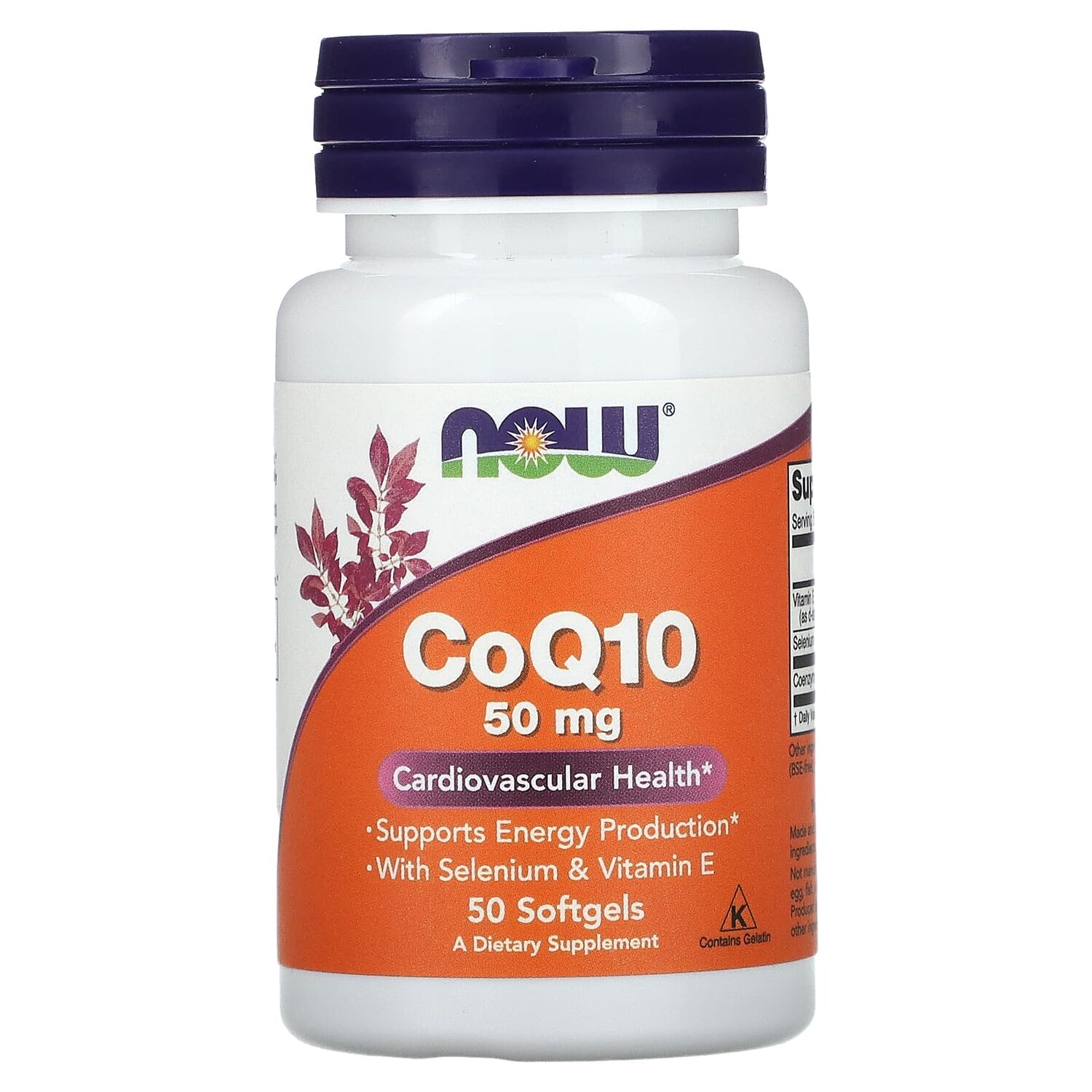 

Коэнзим Q10, 50 мг, 50 капсул, NOW Foods