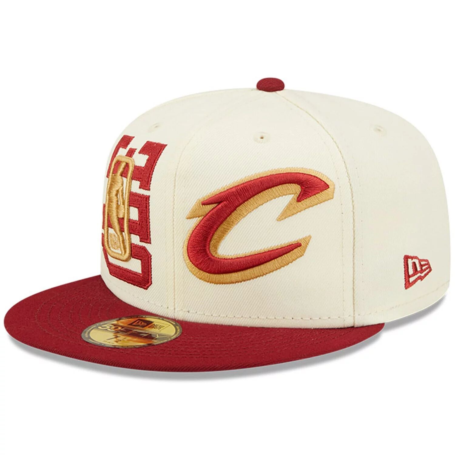

Мужская облегающая шляпа New Era кремового/винного цвета Cleveland Cavaliers NBA Draft 59FIFTY 2022