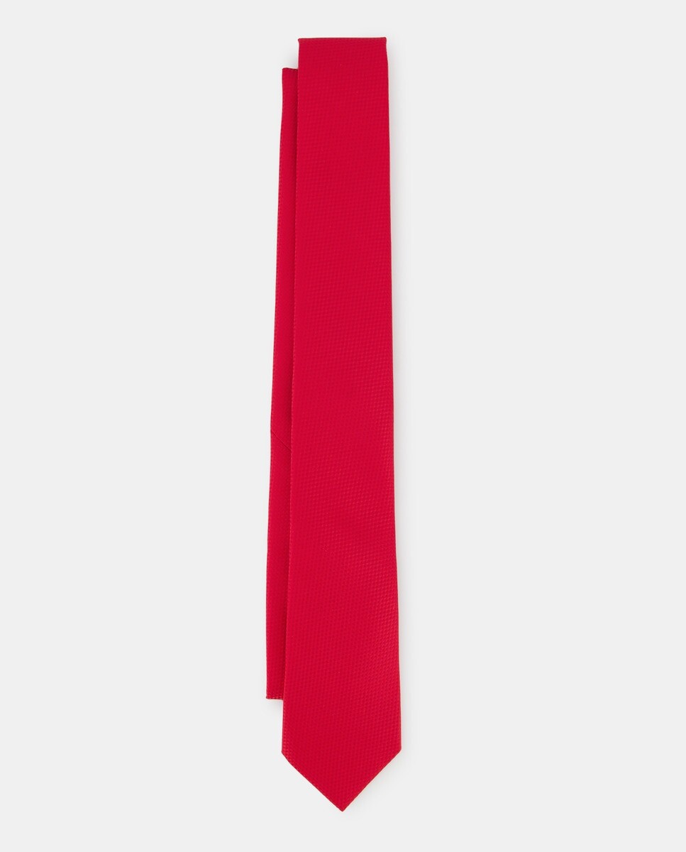

Гладкий структурированный галстук Easy Wear, красный