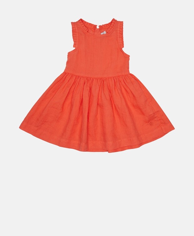 

Льняное платье Petit Bateau, светло-красный