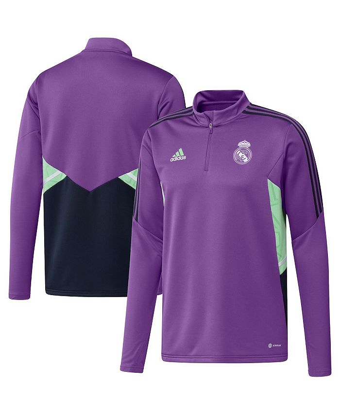 

Мужская фиолетовая футболка с молнией без четверти Real Madrid Training AEROREADY adidas, фиолетовый