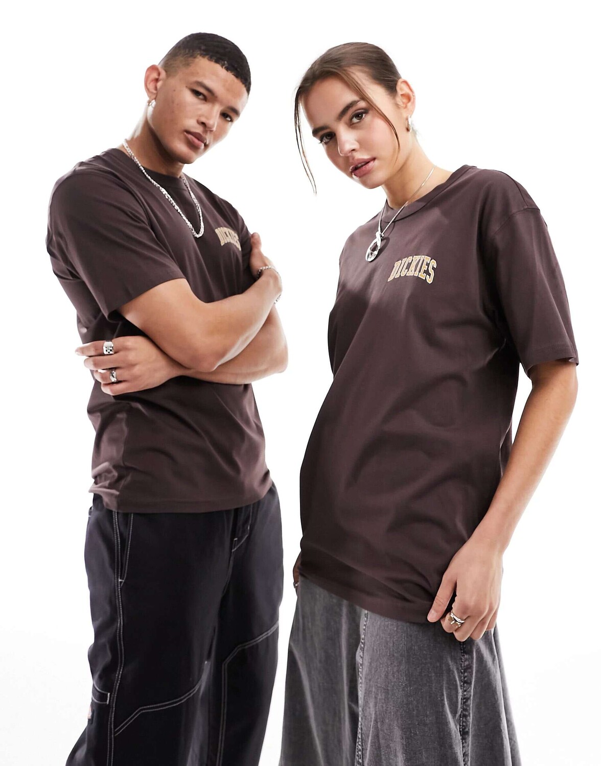 

Коричневая футболка с логотипом на левой груди Dickies aitkin, Коричневый