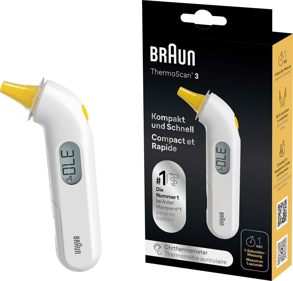 Термометр для лихорадки инфракрасный ушной термометр ThermoScan 3 1 шт. Braun