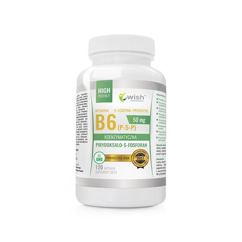 Wish Pharmaceutical, витамин B6 (P-5-P) 50 мг + инулин - 120 капсул