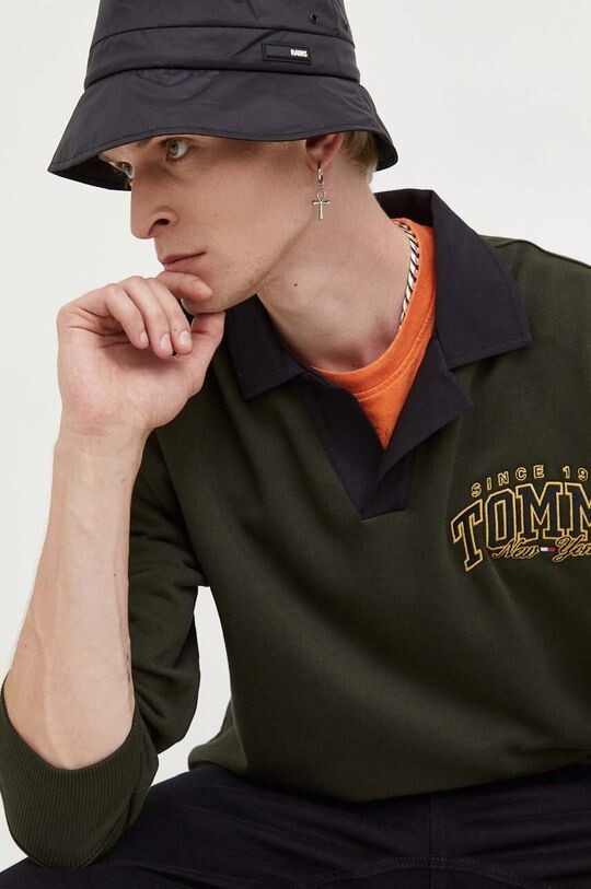 

Хлопковая толстовка Tommy Jeans, коричневый