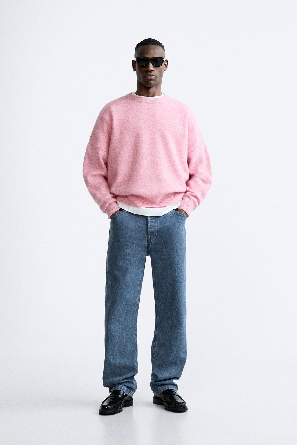 Текстурированный свитер ZARA, розовый жилет текстурированный с поясом zara белый