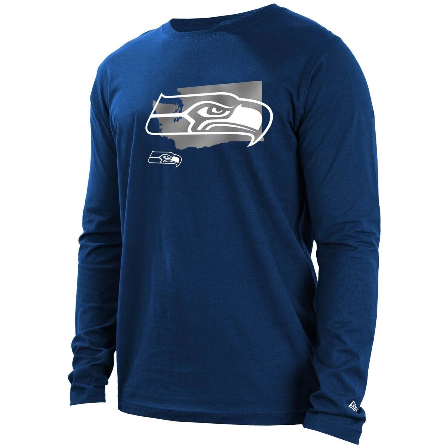 

Мужская темно-синяя футболка с длинными рукавами и логотипом Seattle Seahawks State New Era, Синий