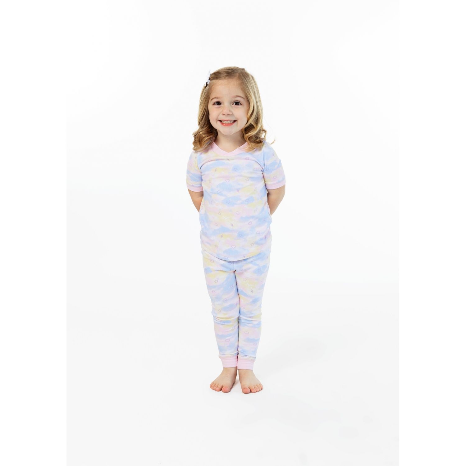 Пижамный комплект Sleep On It для девочек с мягкими облаками, плотно прилегающий комплект для сна из 2 предметов Sleep on it