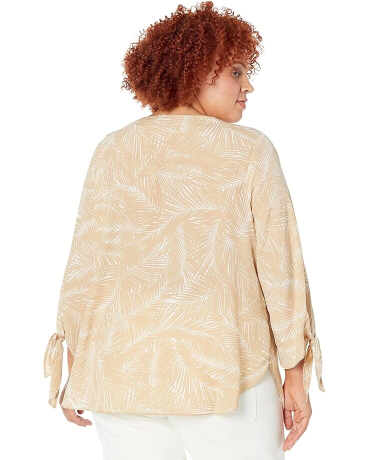 

Топ Michael Kors Plus Size Palm Tie Top, хаки