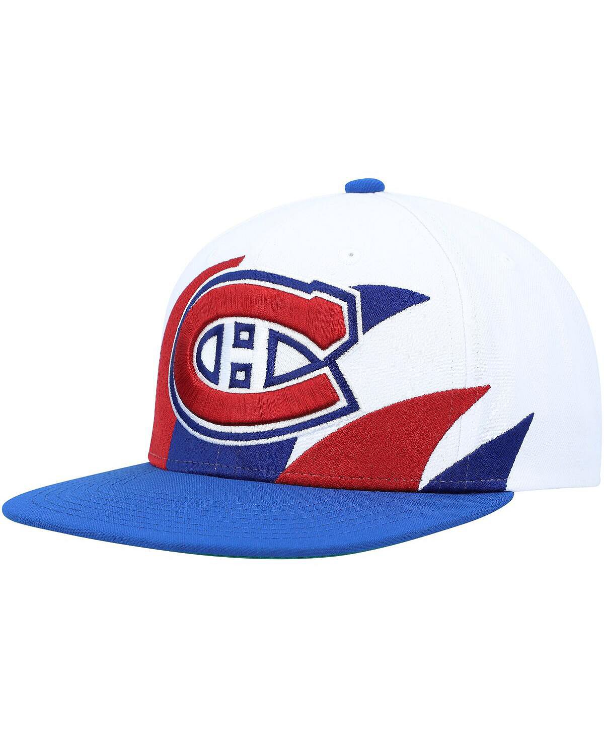 

Мужская бело-синяя бейсболка Montreal Canadiens в винтажном стиле с капюшоном Sharktooth Mitchell & Ness