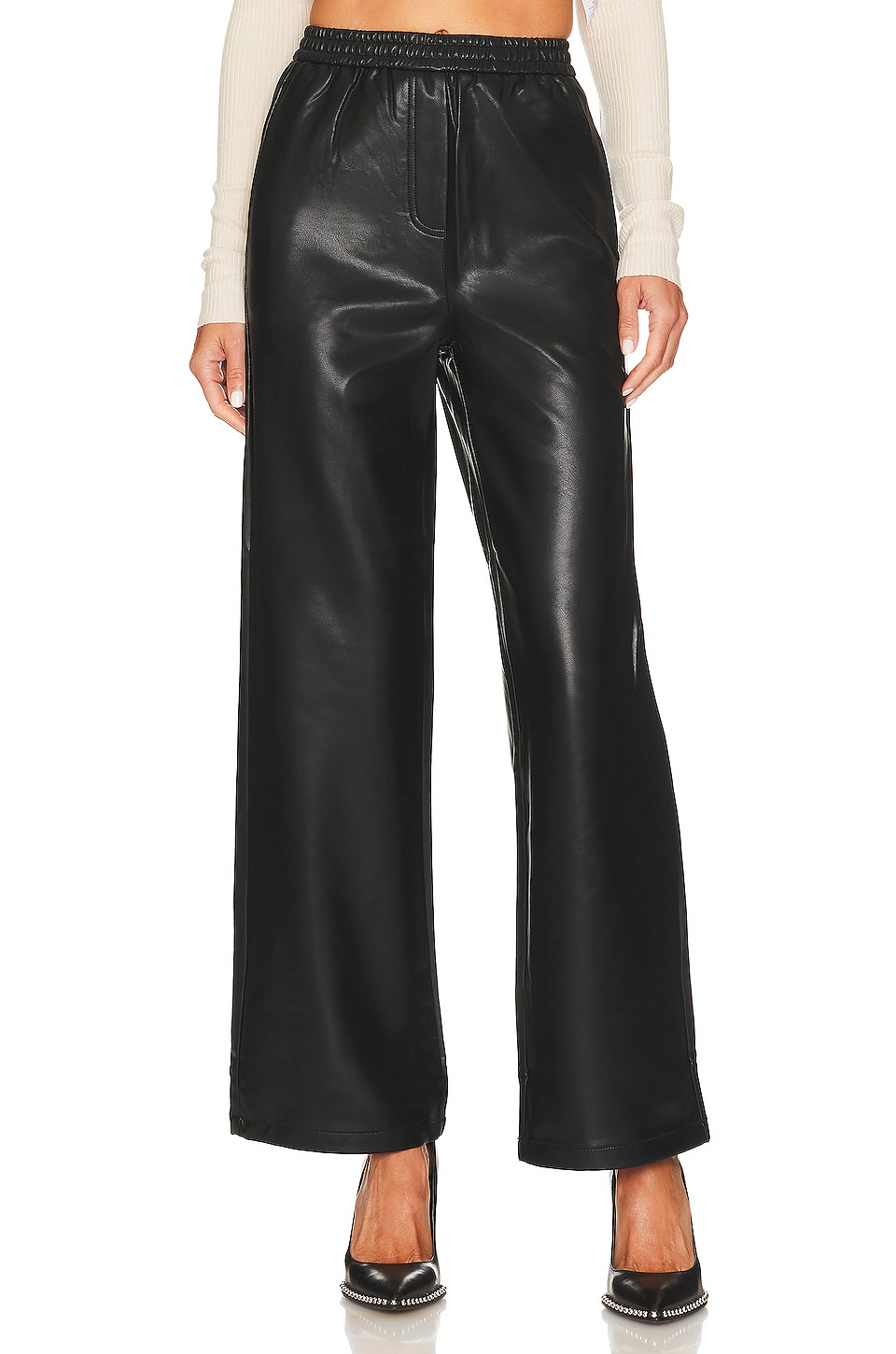 

Брюки The Range Faux Leather Wide Leg, цвет Jet Black