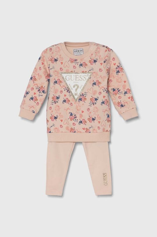 Хлопковый костюм для новорожденных Guess, розовый