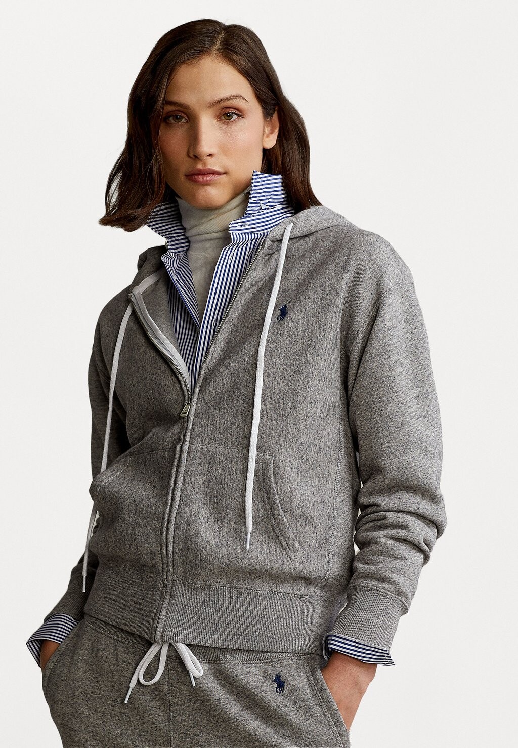 

Толстовка на молнии Polo Ralph Lauren Full Zip Hoodie, темный винтажный жаркий, Серый