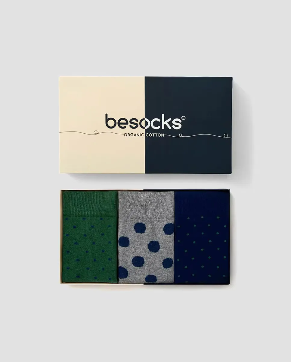 

Комплект из 3 пар мужских высоких носков из органического хлопка Besocks, мультиколор