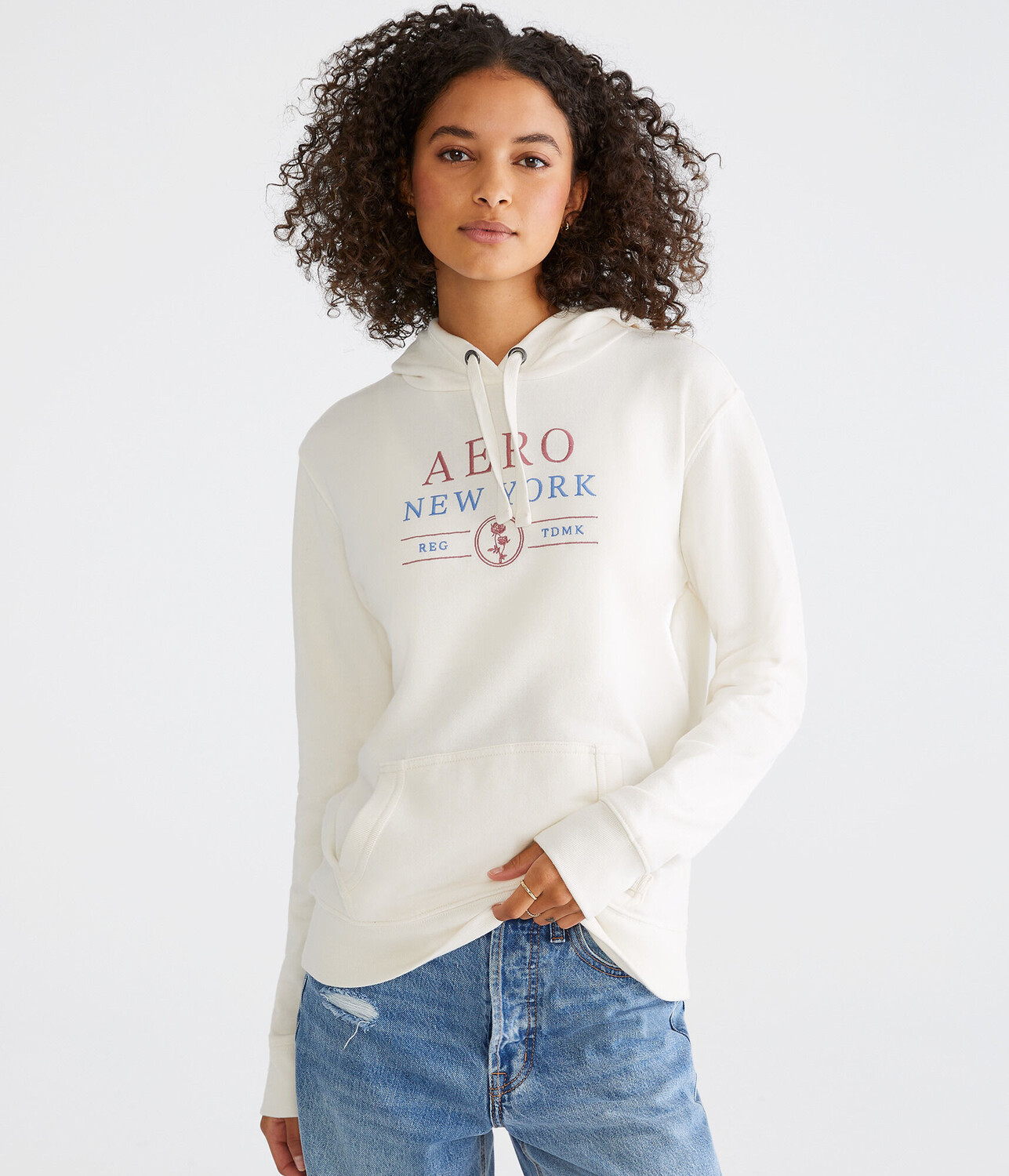 

Пуловер с капюшоном Aero New York Aeropostale, белый