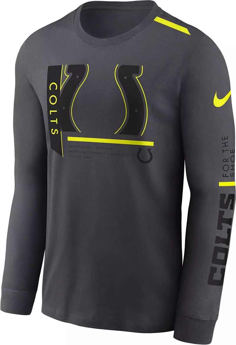 

Мужская футболка Nike Indianapolis Colts 2023 Volt Dri-FIT антрацитового цвета с длинным рукавом