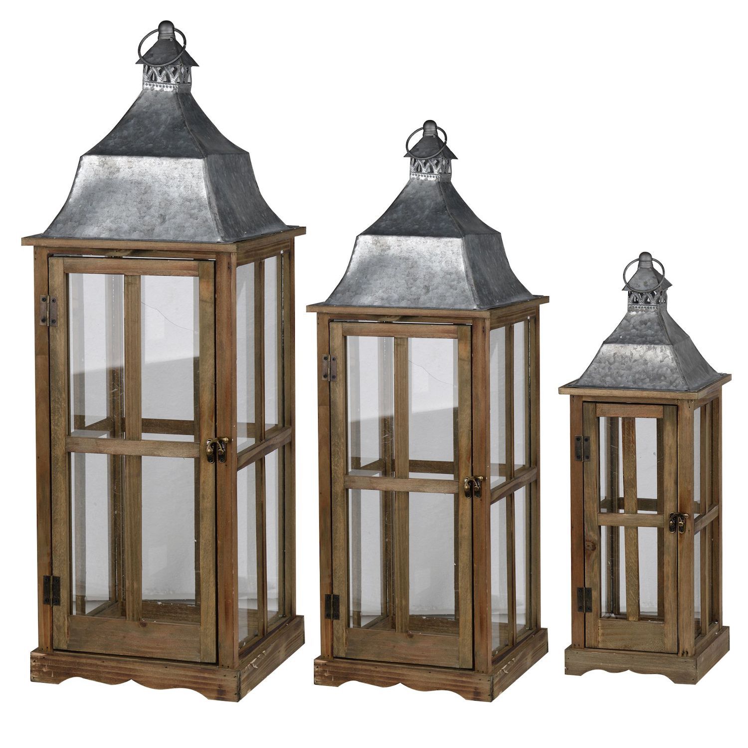 Набор из 3 классических оконных фонарей коричнево-серого цвета диаметром 35,25 дюйма. набор из 2 потертых оцинкованных металлических свечных фонарей диаметром 23 75 дюйма