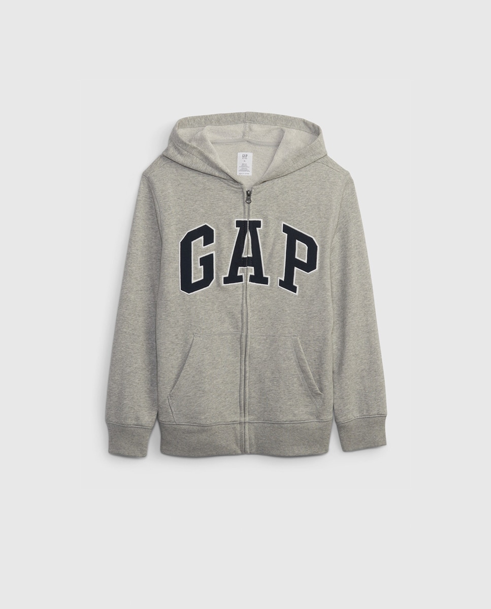 Толстовка с капюшоном для мальчика с логотипом Gap, серый