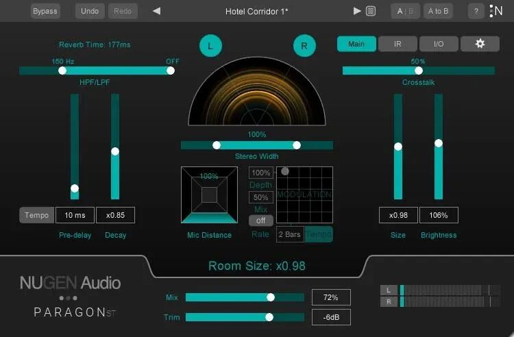 

Плагин NUGEN Audio Paragon ST Convolution Reverb