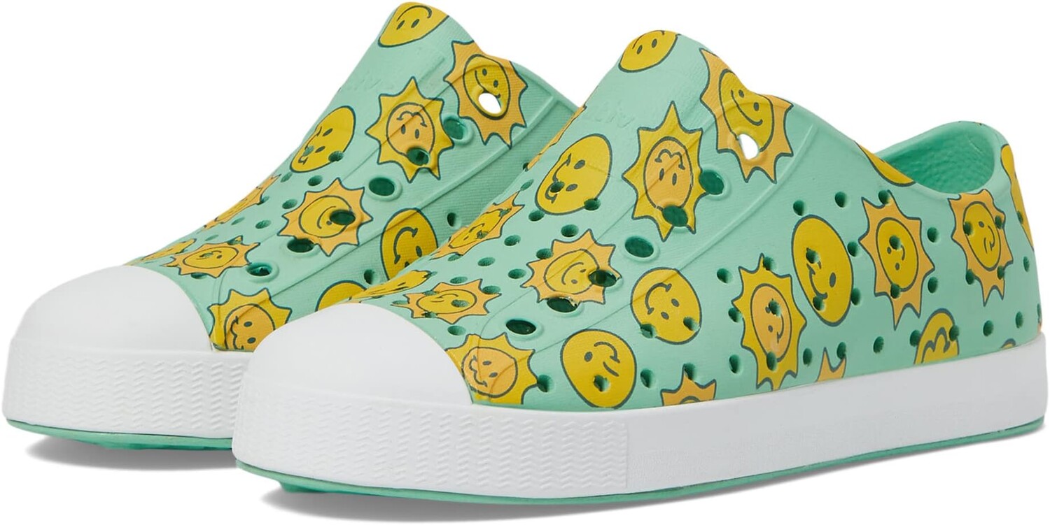 Кроссовки Jefferson Sugarlite Print Native Shoes Kids, цвет Candy Green/Shell White/Raincoat Sunsmile кроссовки native shoes jefferson hero sneaker цвет sunny green shell white boxfish yellow