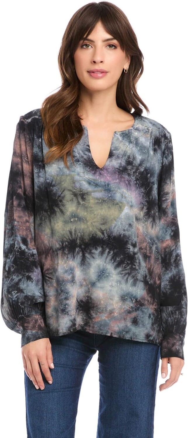 

Топ с разрезом и планкой Karen Kane, цвет Tie-Dye