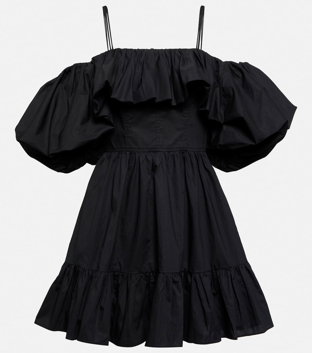 цена Мини-платье Lila из хлопкового поплина ULLA JOHNSON, черный