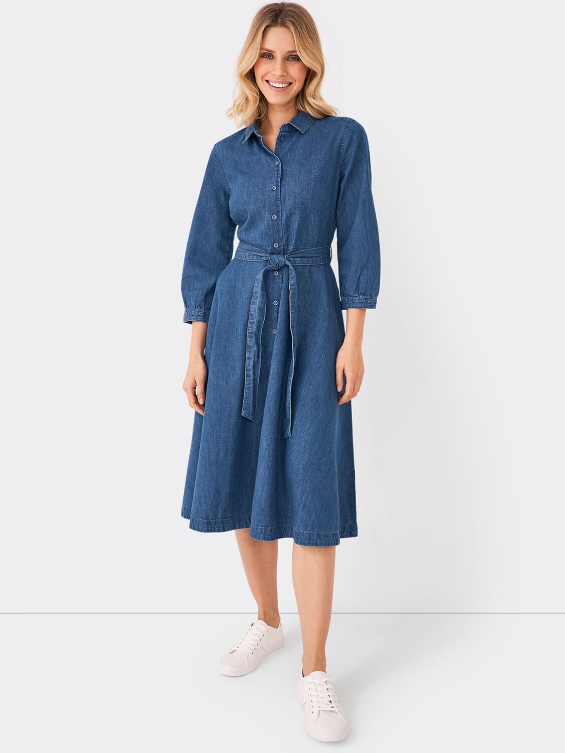 

Crew Clothing Платье-рубашка из хлопкового денима Denise, темно-синий