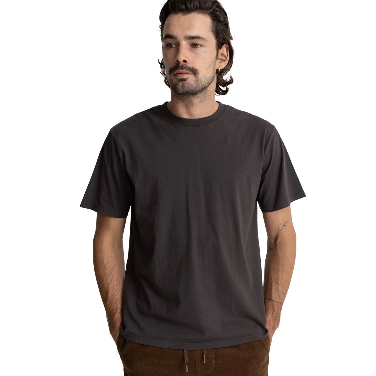 Классическая винтажная футболка Rhythm, черный vintage print tee man