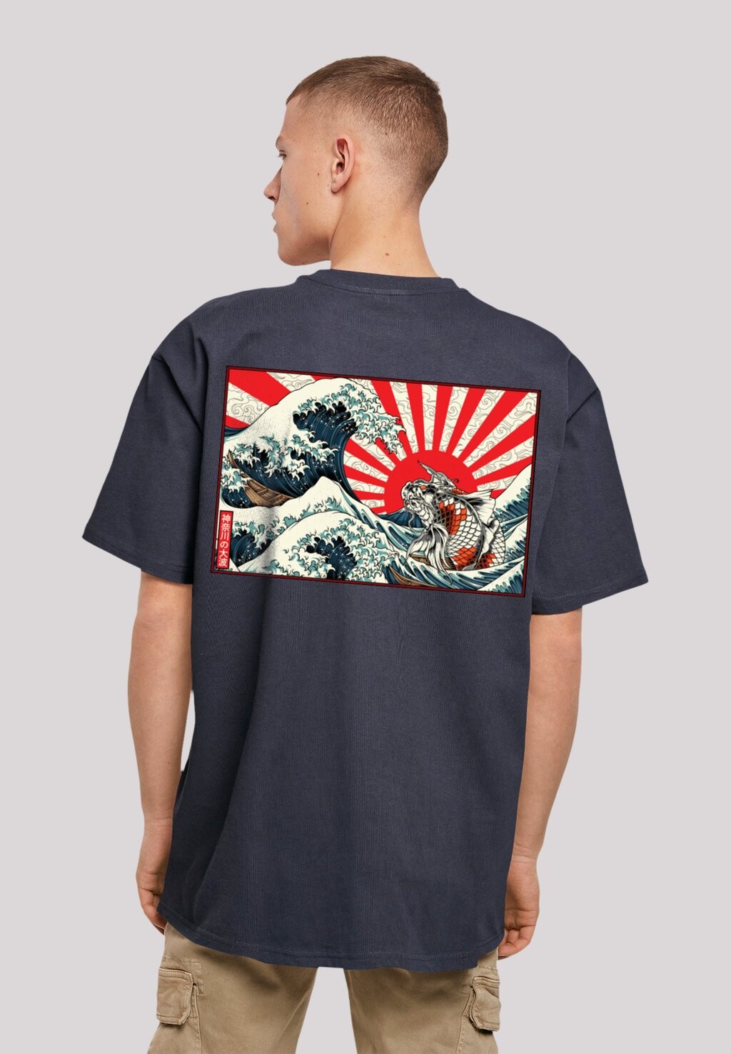 

Футболка с принтом KANAGAWA WELLE JAPAN F4NT4STIC, цвет navy