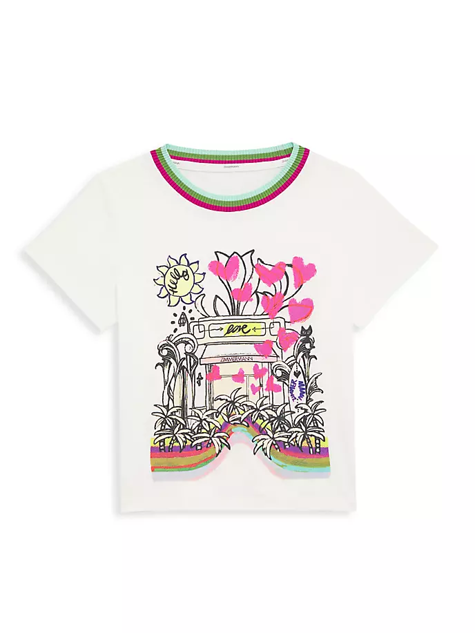 

Футболка с рисунком Little Girl's & Girl's Halcyon 'Love' Zimmermann Kids, слоновая кость