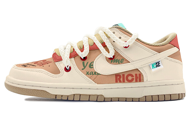 

Кроссовки Nike Dunk Skateboard Shoes Women's Low-Top Beige Orange