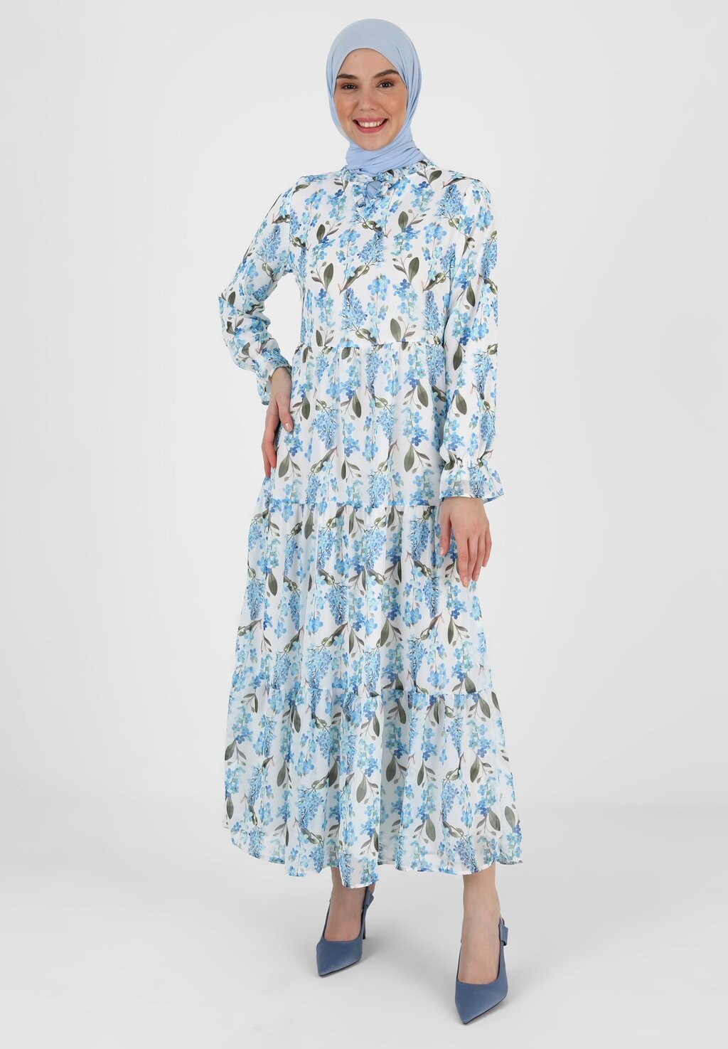 

Платье макси MODEST REFKA Modanisa, цвет blue