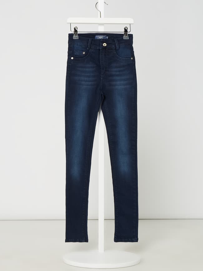 Джинсы узкого кроя с завышенной талией и эластичной тканью Blue Effect, джинс