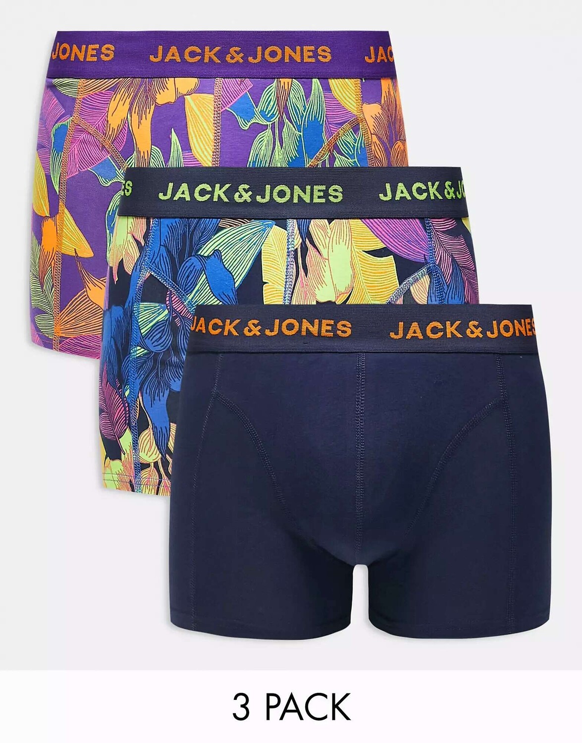 

Три пары плавок Jack & Jones с ярким цветочным принтом
