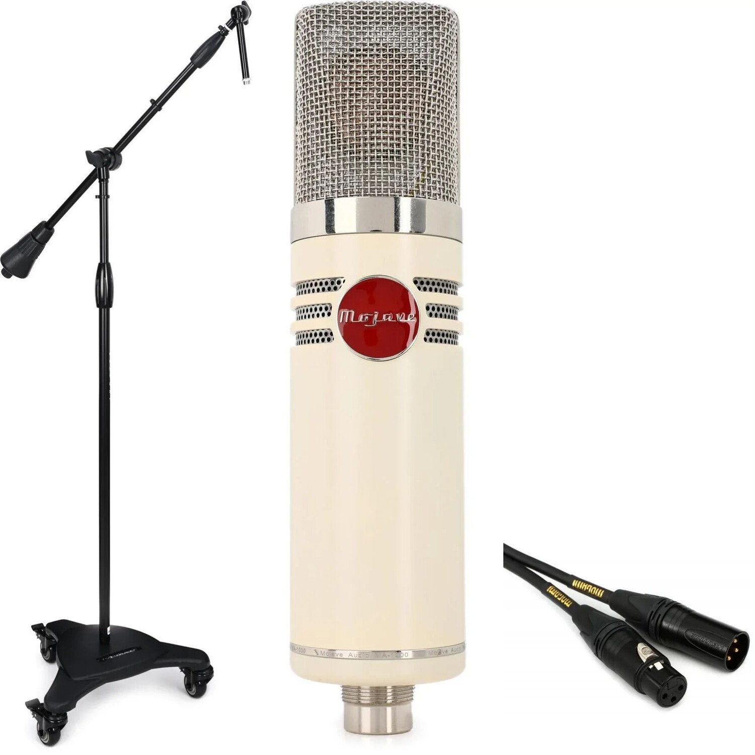 

Комплект лампового конденсаторного микрофона с большой диафрагмой Mojave Audio MA-1000, подставкой и кабелем — песок пустыни
