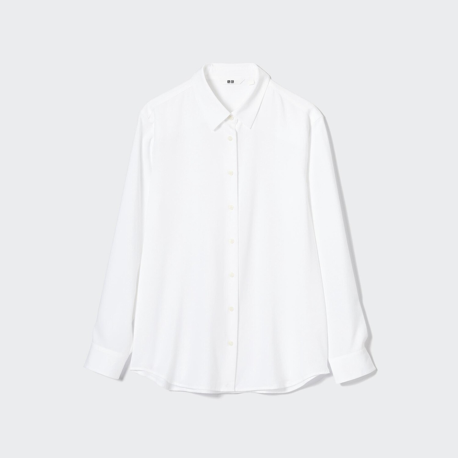 

Блузка с длинными рукавами вискус (сезон 2021 года) UNIQLO, белый