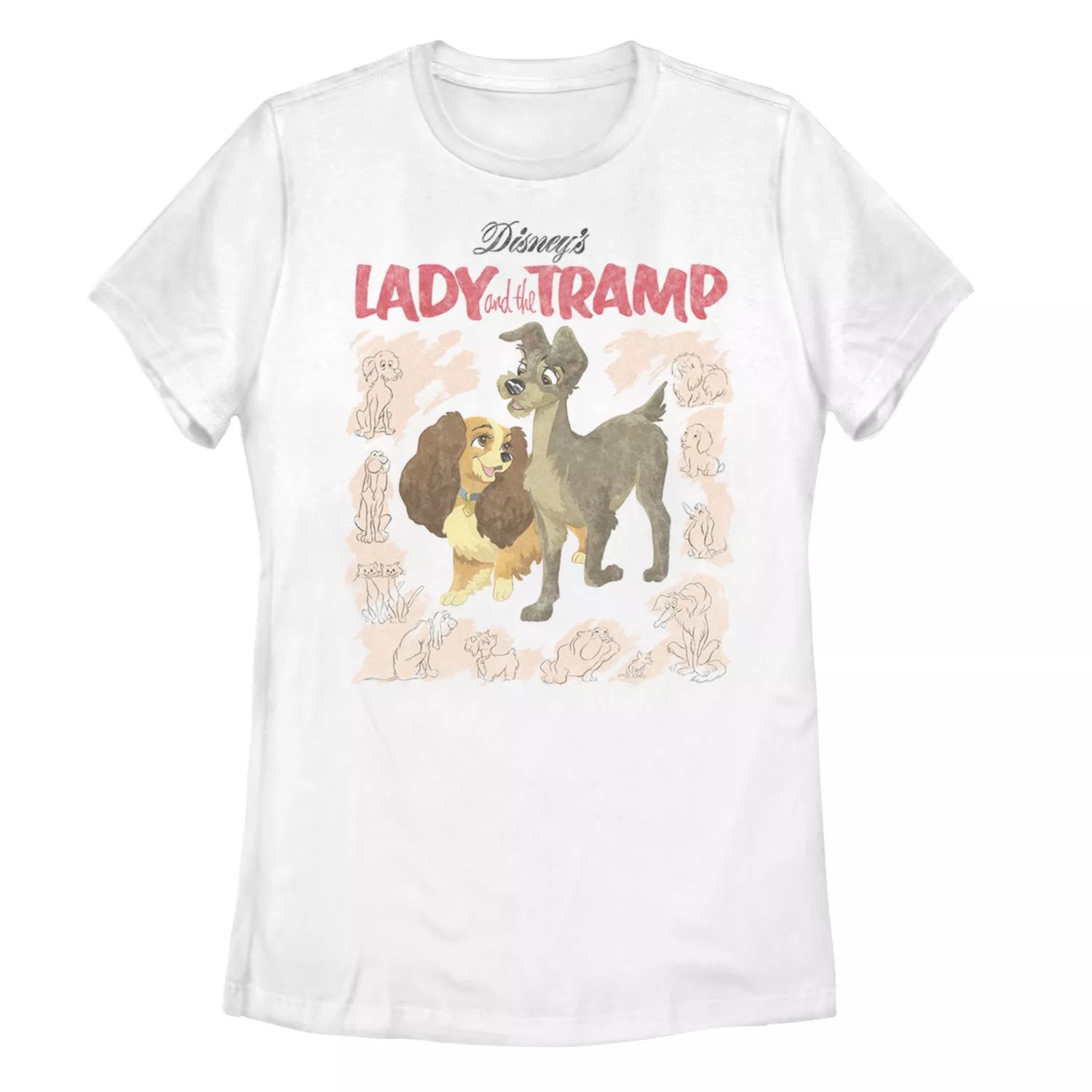 

Детская винтажная футболка Disney Lady And The Tramp с обложкой Licensed Character