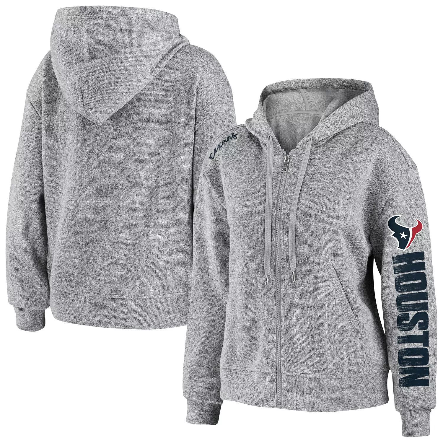 

Женская одежда WEAR by Erin Andrews Серая толстовка с молнией во всю длину Houston Texans Heathered, Серый