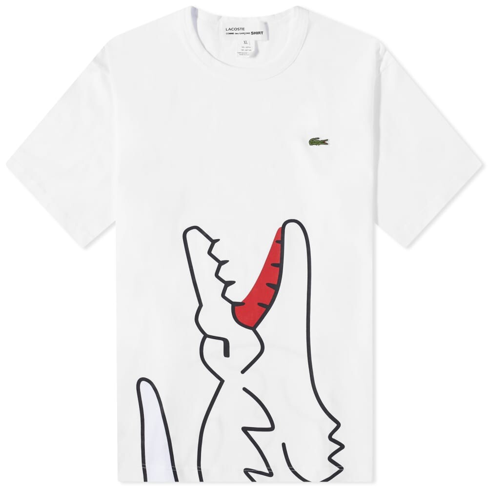 

Comme des Garçons SHIRT x Lacoste Oversized-футболка под крокодила, белый