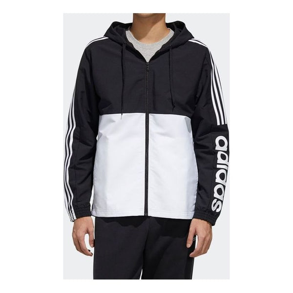 цена Куртка adidas hooded track Jacket Black White Splicing, белый