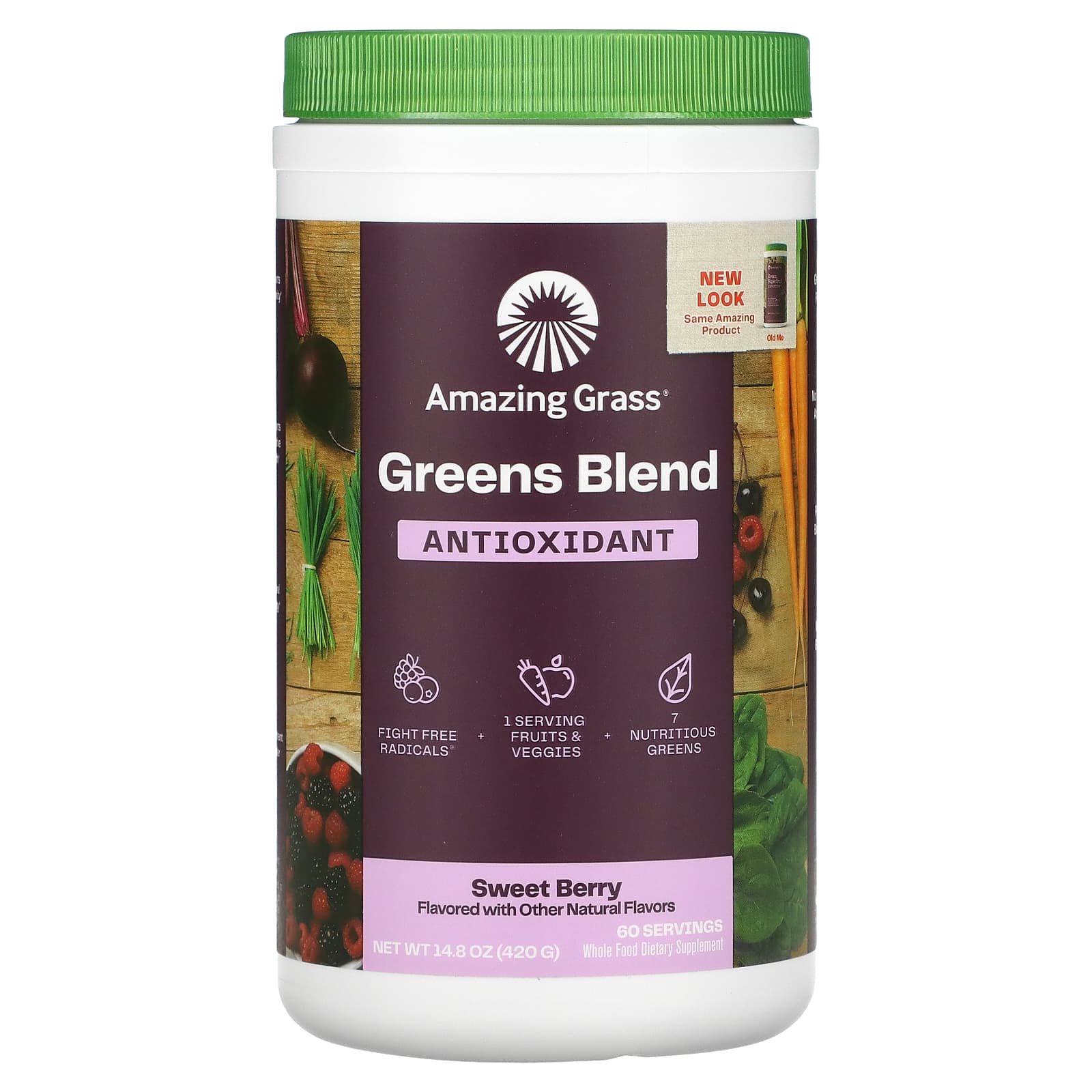 

Green Superfood, антиоксиданты, сладкие ягоды, 14,8 унц. (420 г), Amazing Grass