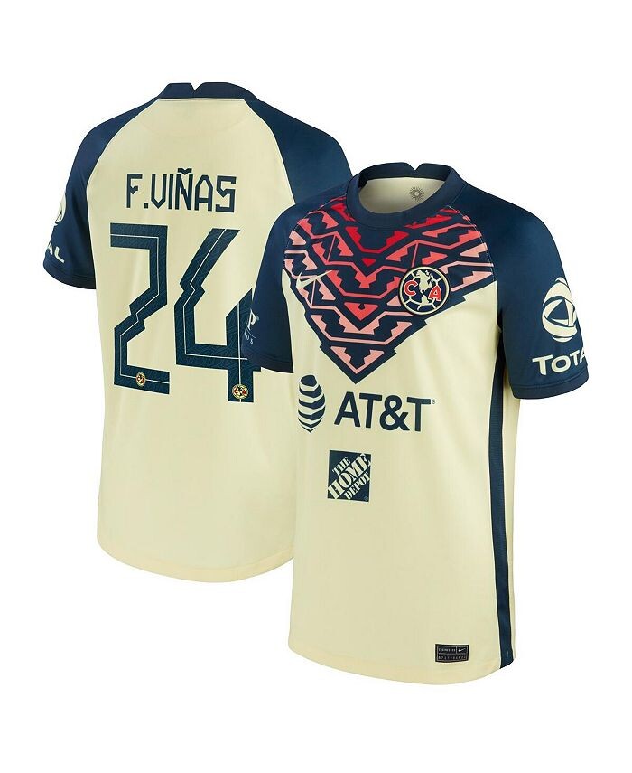 

Реплика игрока Big Boys Federico Vinas Yellow Club America 2021/22 Home Breathe Stadium Nike, желтый