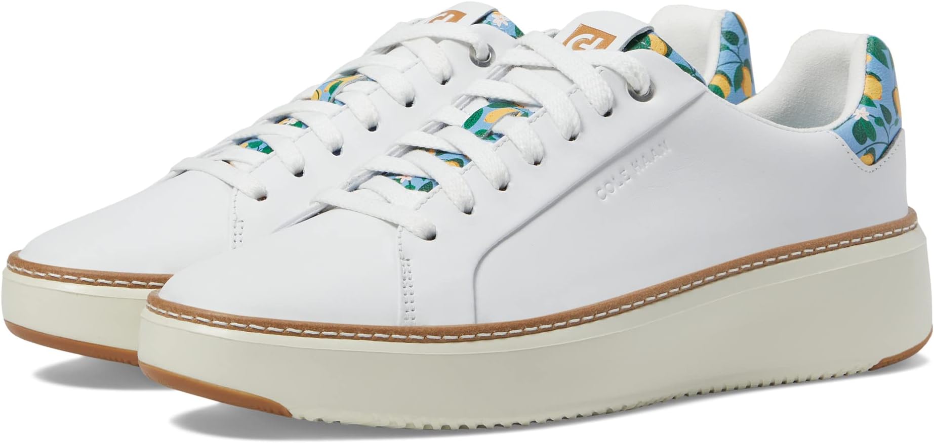 

Кроссовки Grandpro Topspin Sneaker Cole Haan, цвет Optic White/Azure Lemon Print, Белый