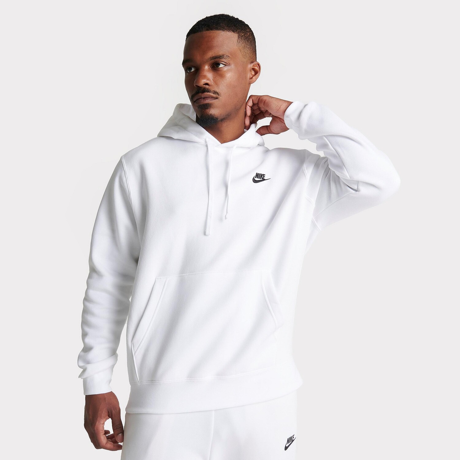 

Флисовая худи с вышивкой Nike Sportswear Club, белый